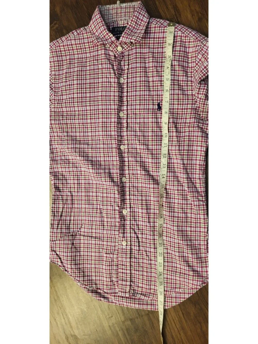 Polo Ralph Lauren Slim Fit Plaid Checkered Pink/Multi Button Down Shirt Small